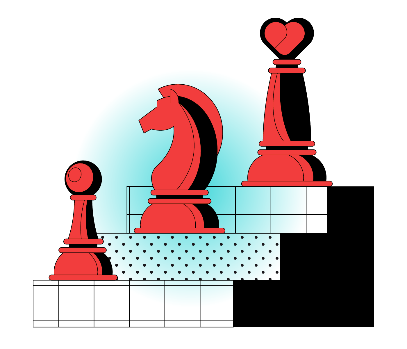 Chess Illustration Red
